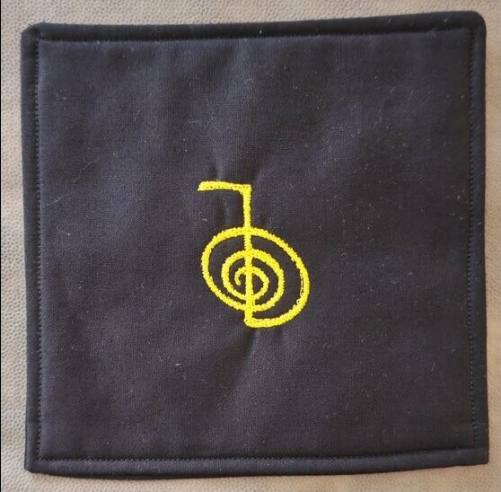 Untersetzer Reiki schwarz gold ohne Rahmen
