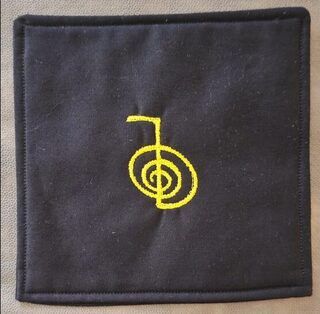 Untersetzer Reiki schwarz gold ohne Rahmen